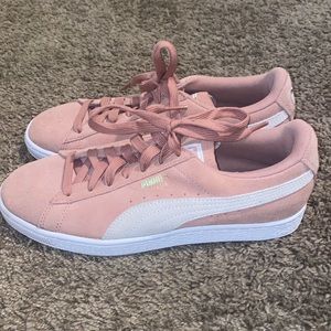 PINK PUMA SUEDE SHOES